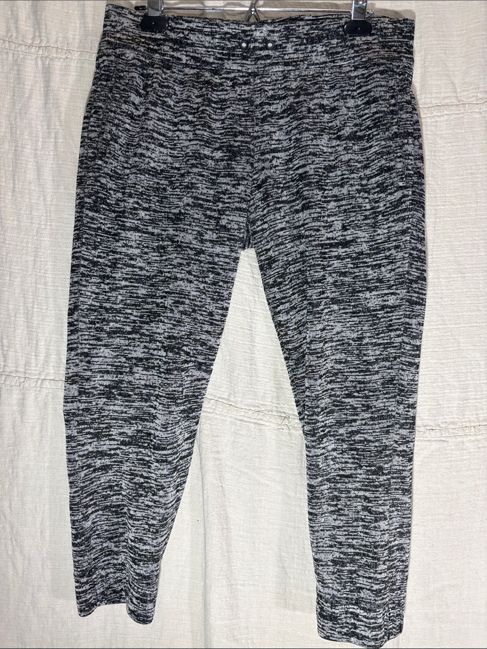 Adidas Space Dye Grey Black Cropped Athletic Leggings Women’s Large